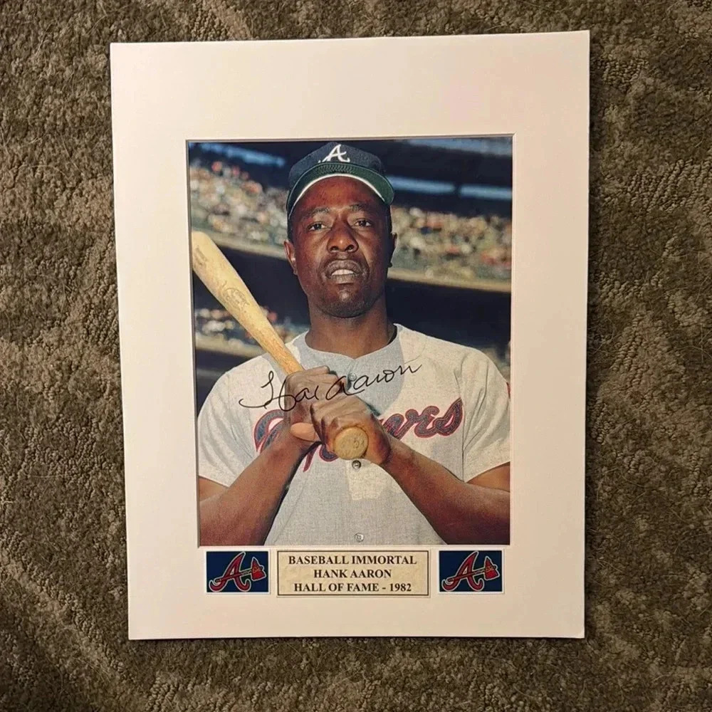 Baseball Immortal Hank Aaron Hall of Fame 1982 Print
